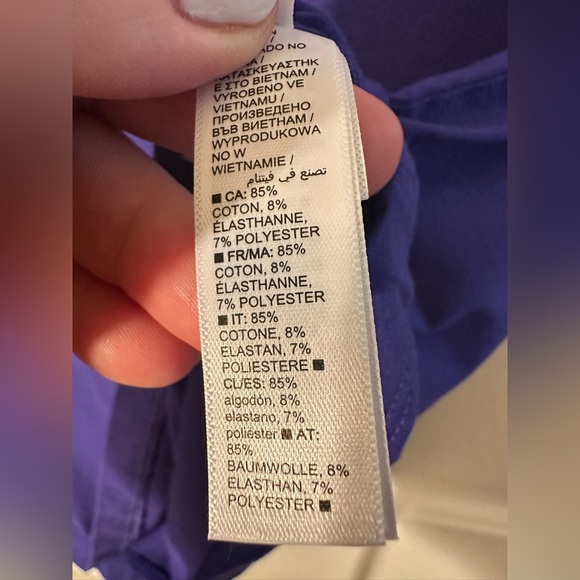 NWT ATHLETA XL Outbound Mock Neck Tank Bright Blue Oversize Arm Holes Cotton Bld - Picture 4 of 9